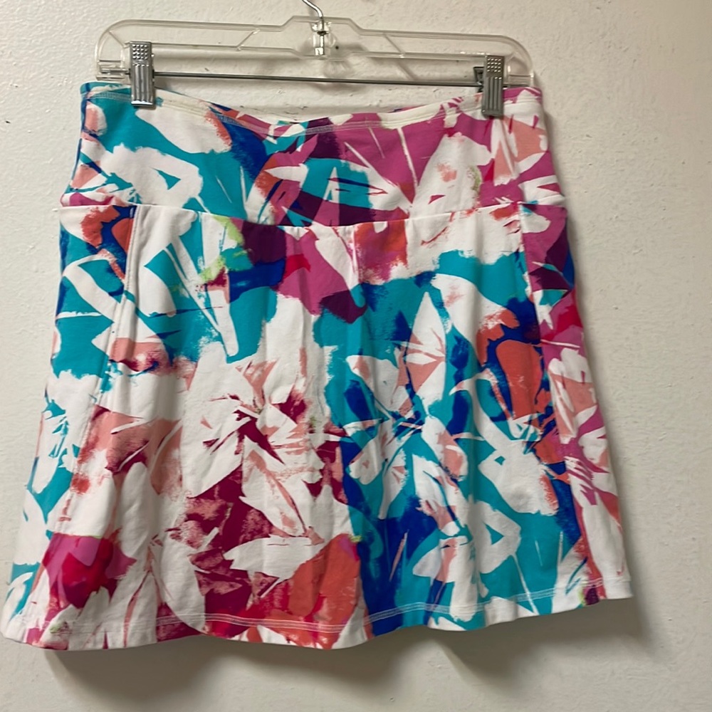 Talbots Multicolor Floral Skater Skirt - Teal, Pink, Coral, Blue, White